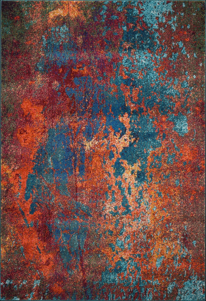 Ocean Storm Red 5'3 x 7'3 Rug - Thumbnail - Image 1