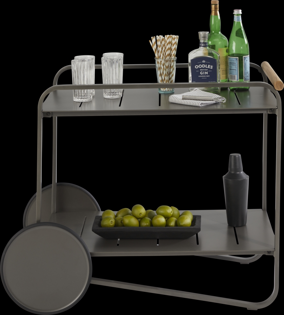Ocean Tide Gray Outdoor Bar Cart - Thumbnail - Image 4
