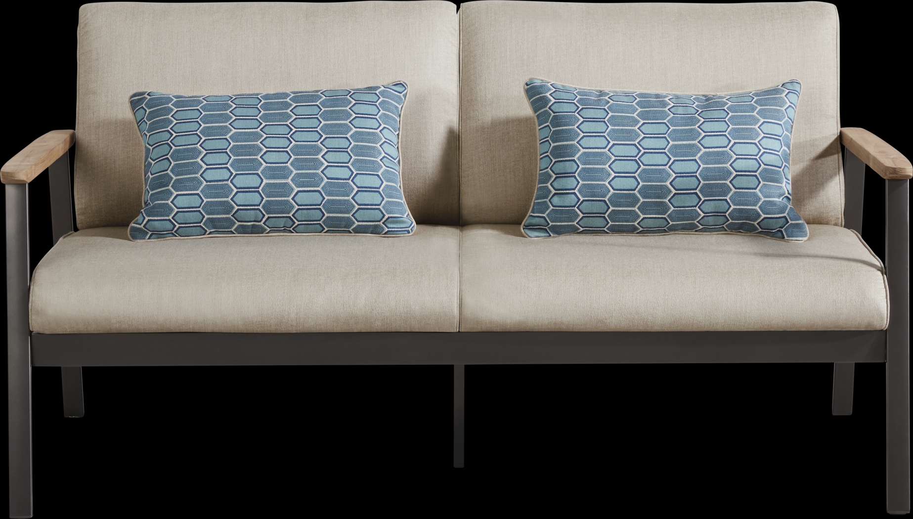 Ocean Tide Gray Outdoor Loveseat - Thumbnail - Image 3