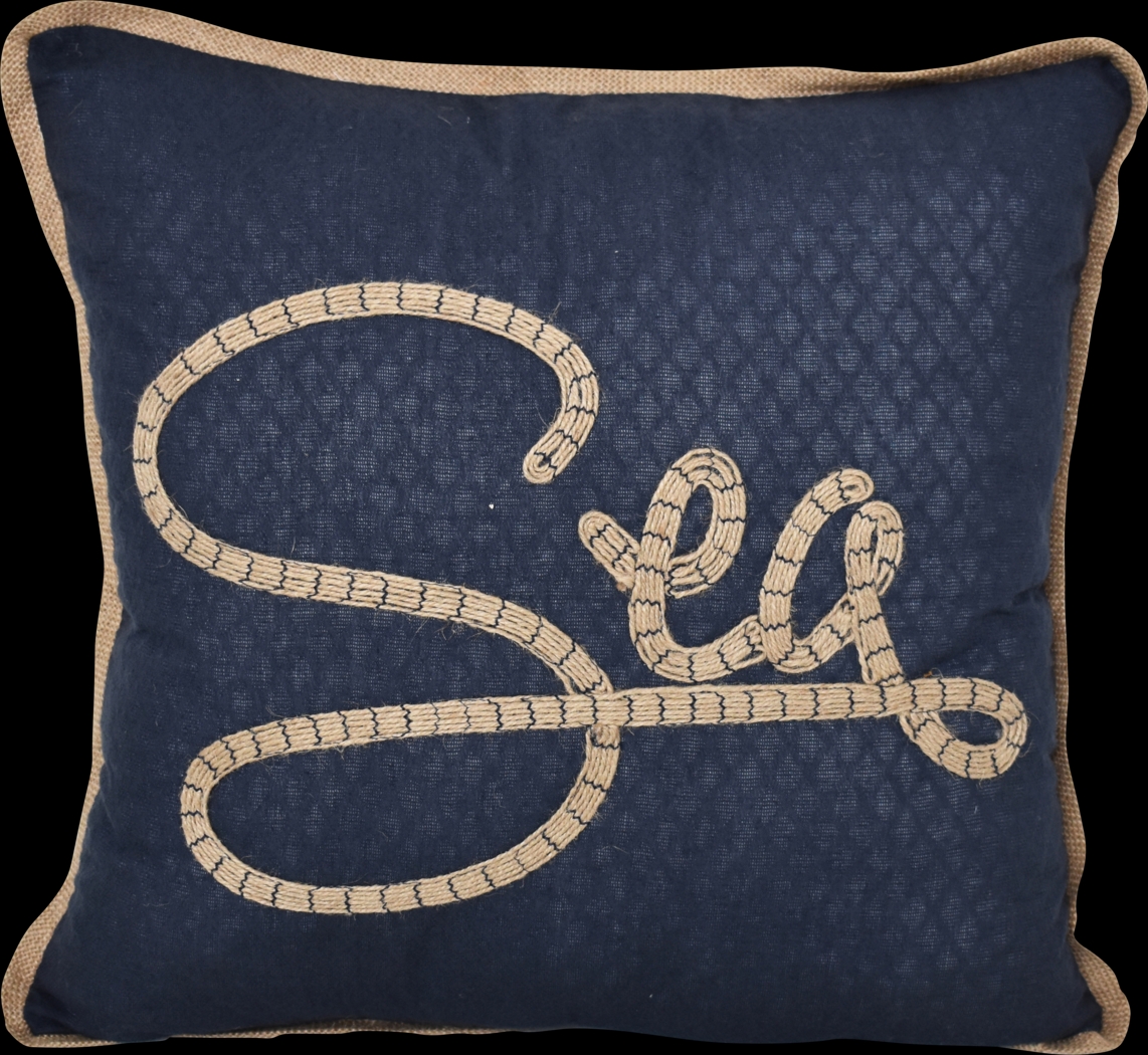 Ocean Valley Navy Throw Pillow - Thumbnail - Image 1