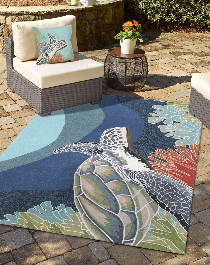 Oceanfront Blue Indoor/Outdoor Accent Pillow - Thumbnail - Image 5