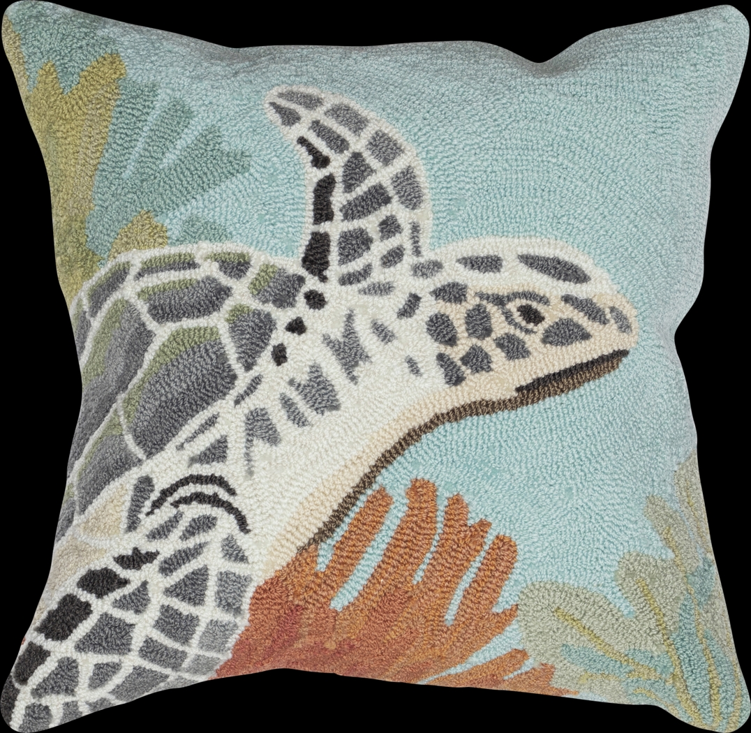 Oceanfront Blue Indoor/Outdoor Accent Pillow - Thumbnail - Image 1