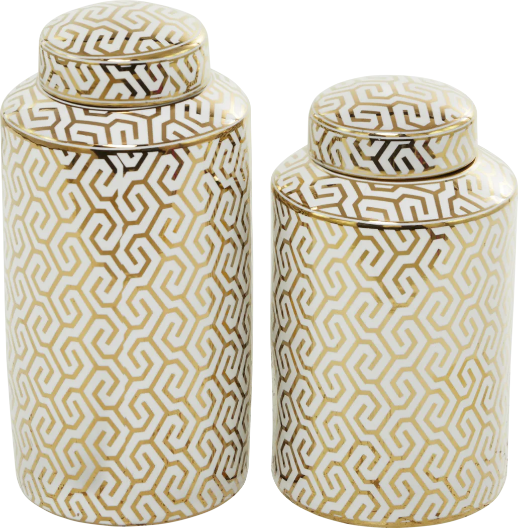 Octomo Gold Jar, Set of 2 - Thumbnail - Image 1