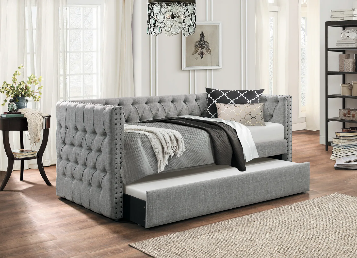 Oddette Gray Daybed with Trundle - Thumbnail - Image 3