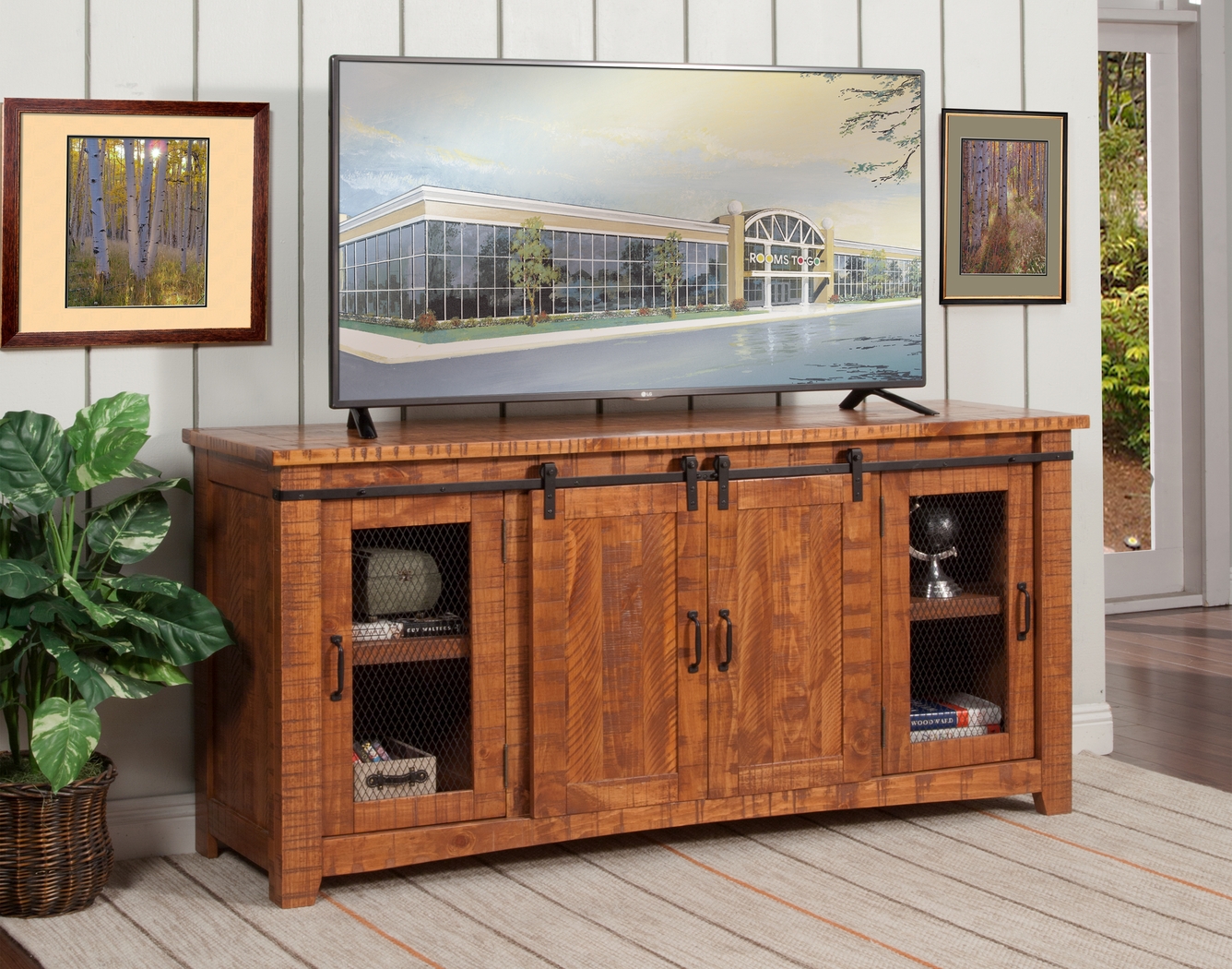 Odessa Crossing Brown 65 in. Console - Thumbnail - Image 3