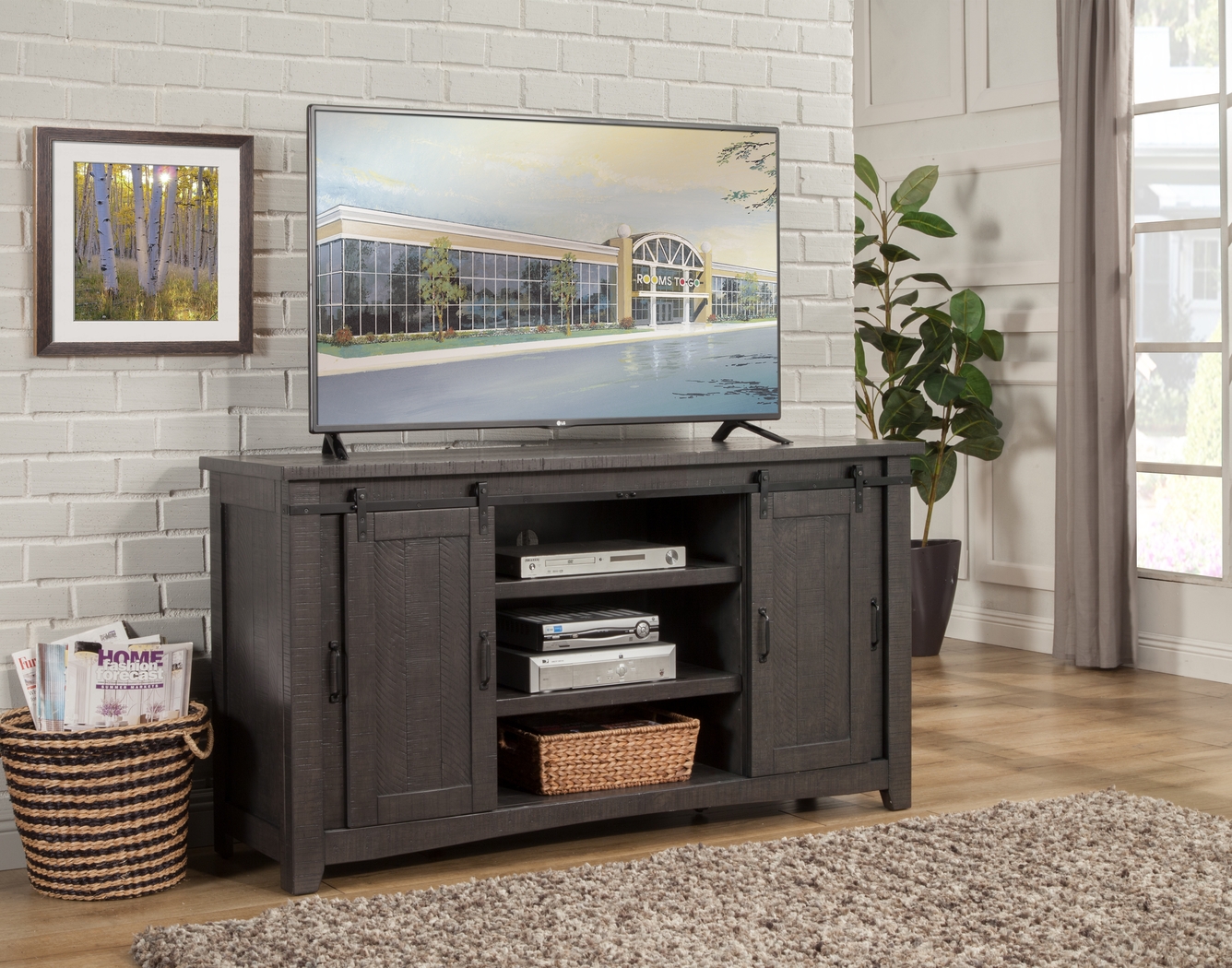 Odessa Crossing Gray 65 in. Console - Thumbnail - Image 4