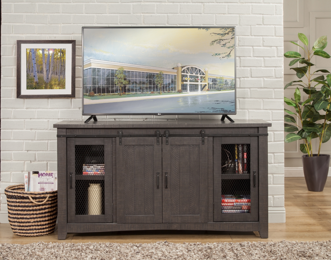 Odessa Crossing Gray 65 in. Console - Thumbnail - Image 5