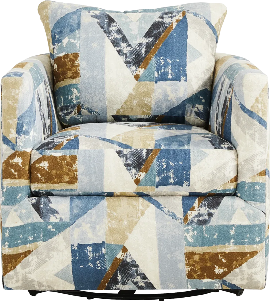 Odette Blue Swivel Chair - Thumbnail - Image 2