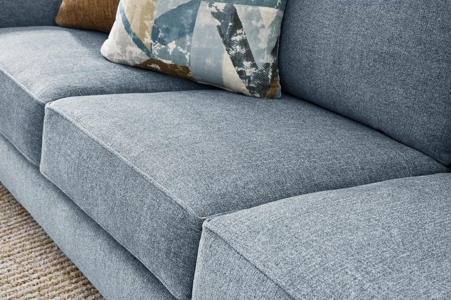 Odette Denim 7 Pc Living Room with Gel Foam Sleeper Sofa - Thumbnail - Image 6