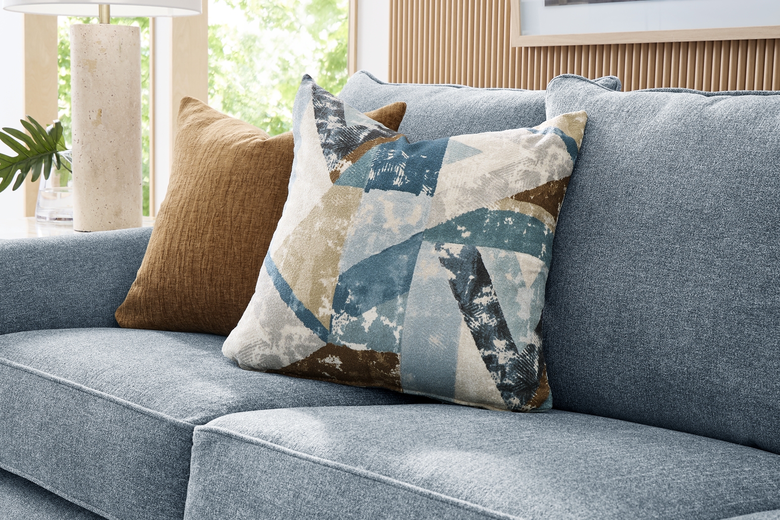 Odette Denim 8 Pc Living Room with Sleeper Sofa - Thumbnail - Image 5