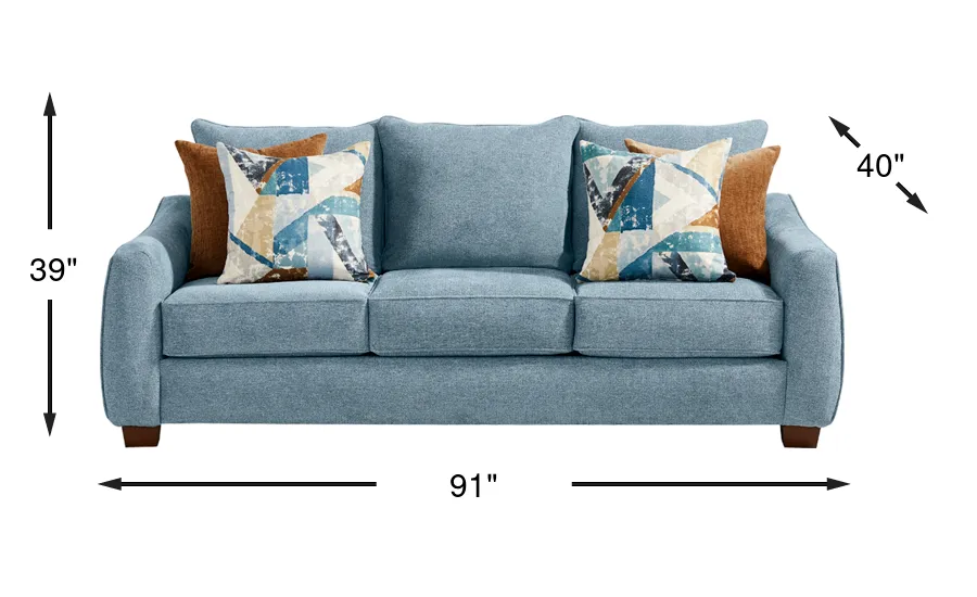 【Lrose】WTW　TISMO SOFA DENIM2 Odette Denim Blue Chenille Fabric Sofa | Rooms to Go
