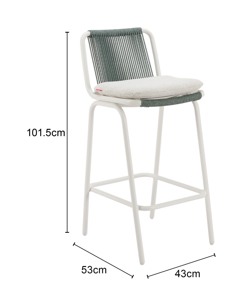 Odora White Barstool, Set of 2 - Thumbnail - Image 3