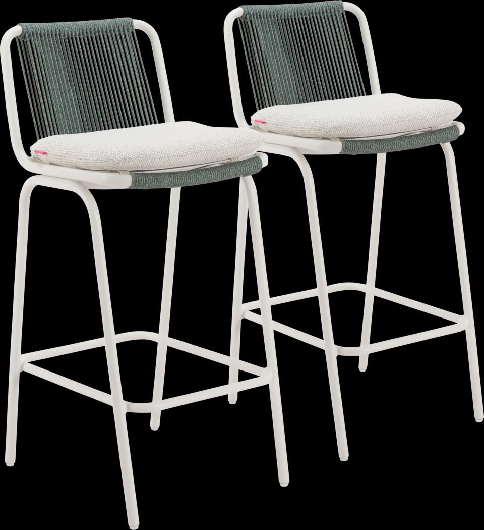 Odora White Barstool, Set of 2 - Thumbnail - Image 1