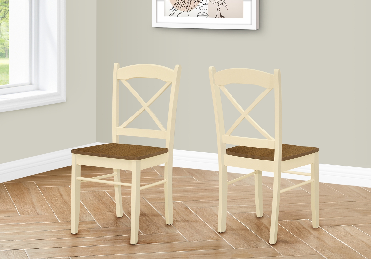 Oemlar Cream Side Chair, Set of 2 - Thumbnail - Image 2
