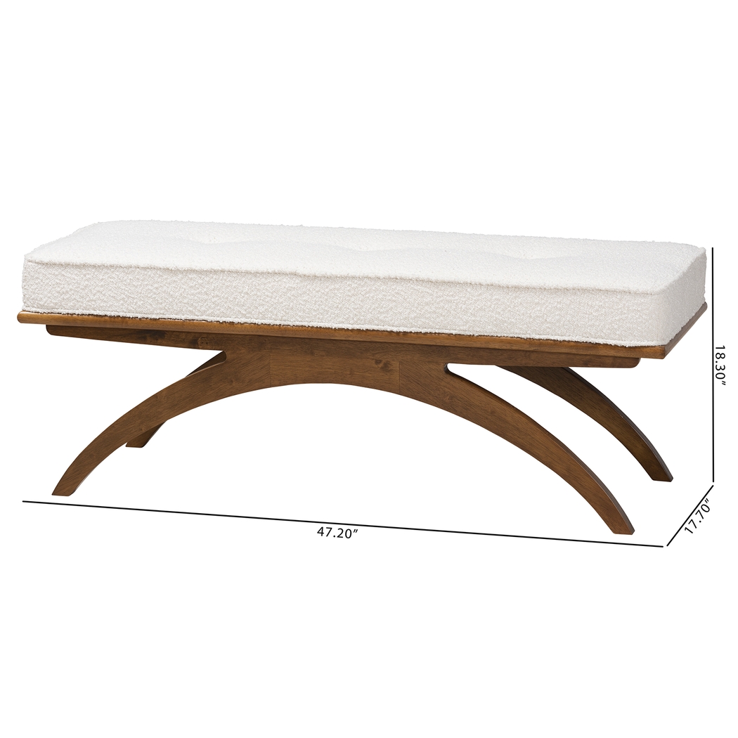 Oesting Cream Accent Bench - Thumbnail - Image 8
