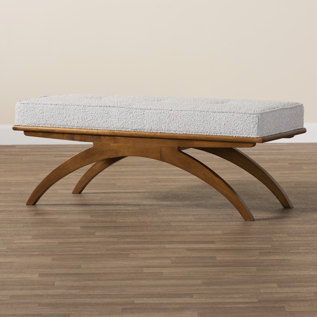Oesting Light Gray Accent Bench - Thumbnail - Image 3