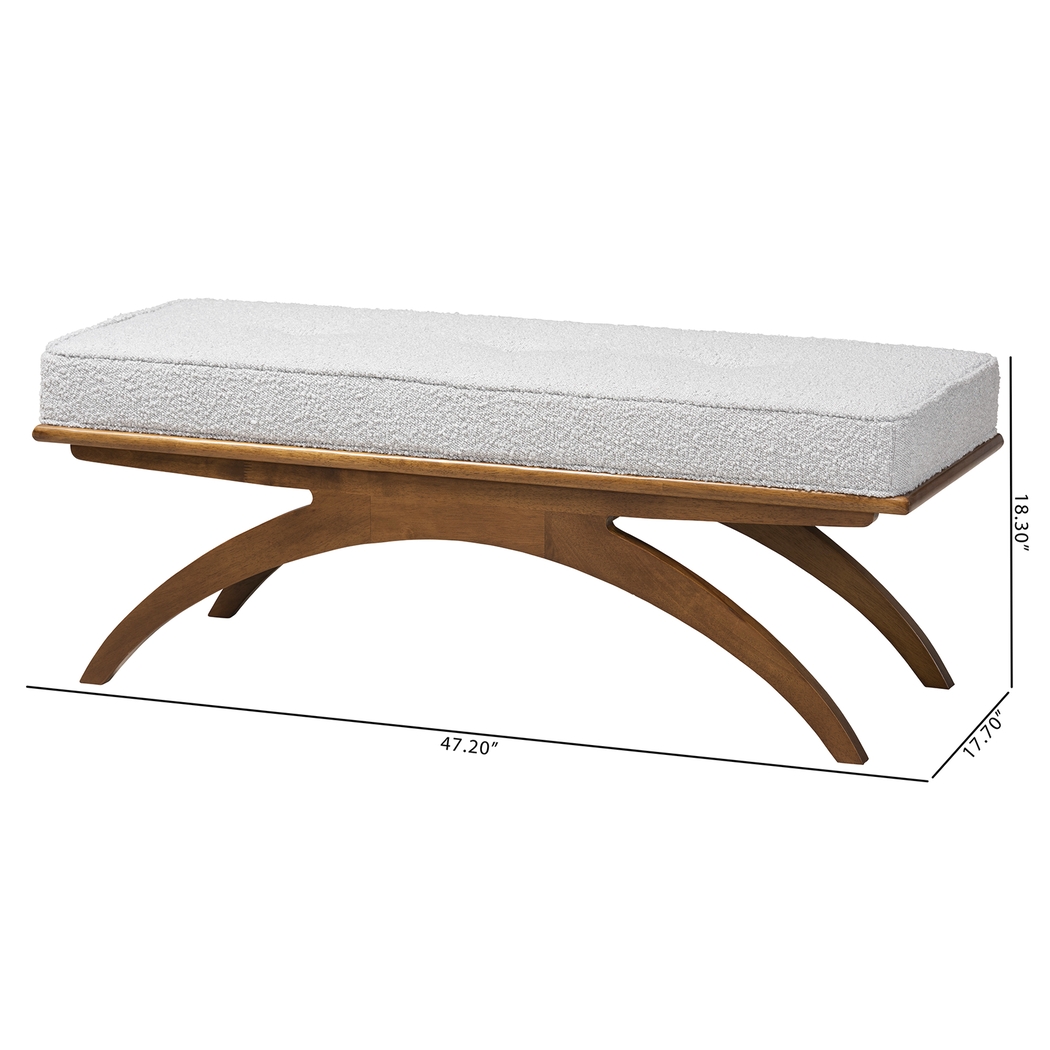 Oesting Light Gray Accent Bench - Thumbnail - Image 8