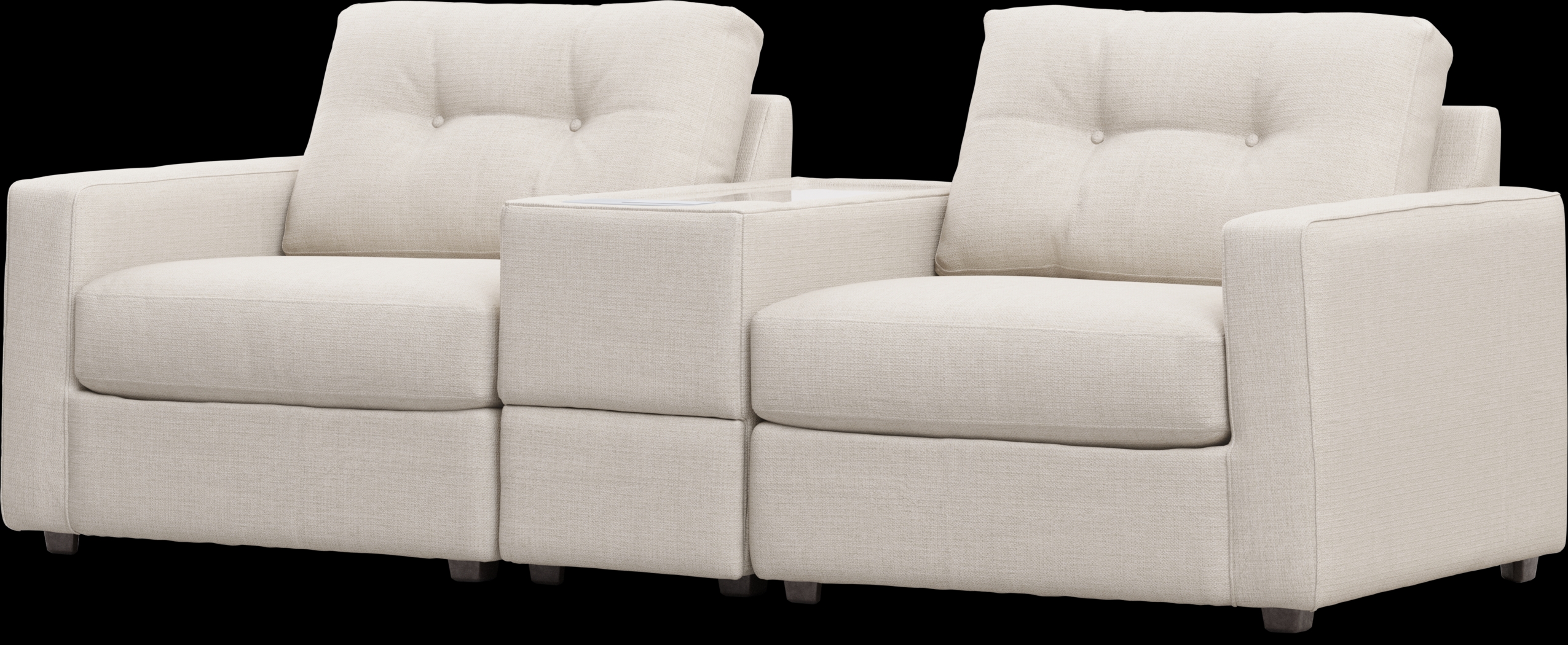 Off-White 3 Pc ModularOne with Media Console - Thumbnail - Image 4