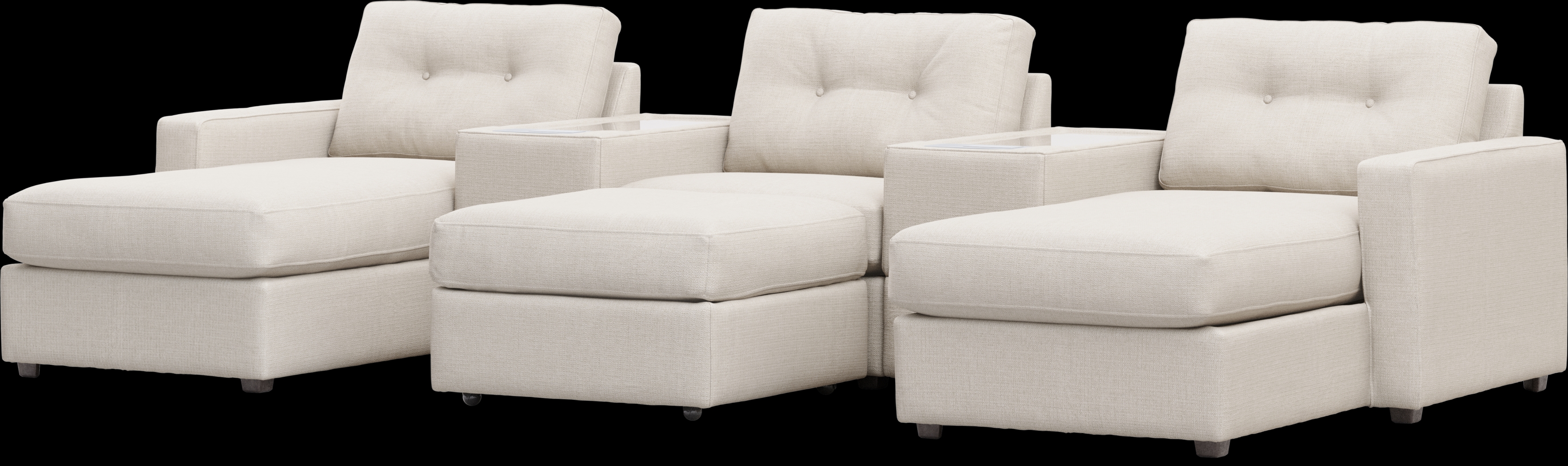 Off-White 6 Pc ModularOne with Media Consoles - Thumbnail - Image 4