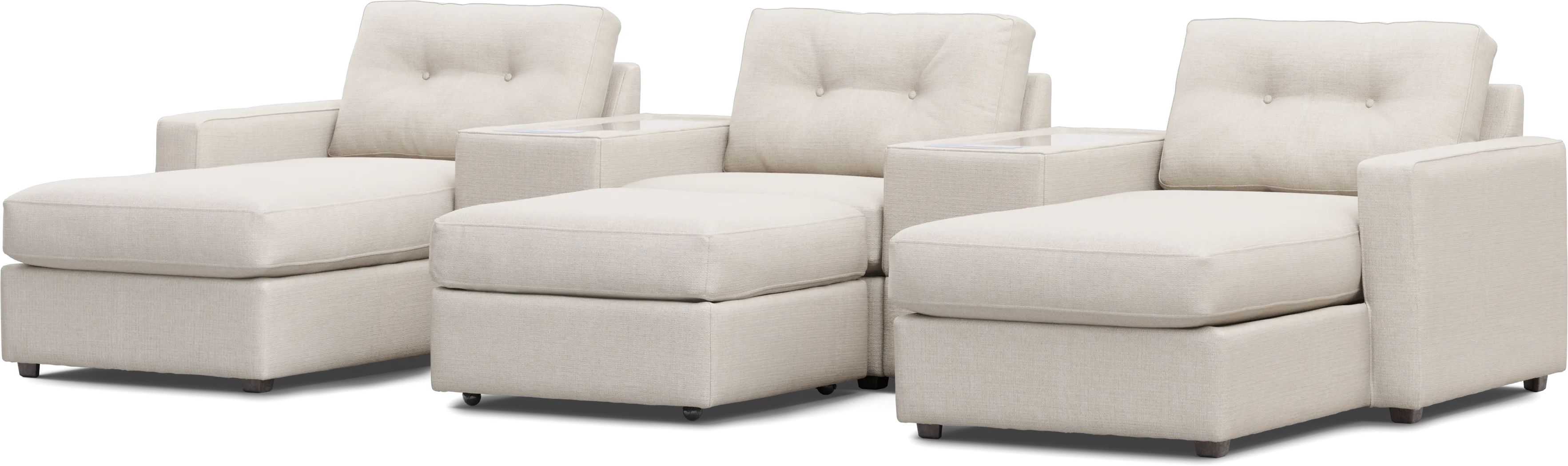 Off-White 6 Pc ModularOne with Media Consoles - Image 5