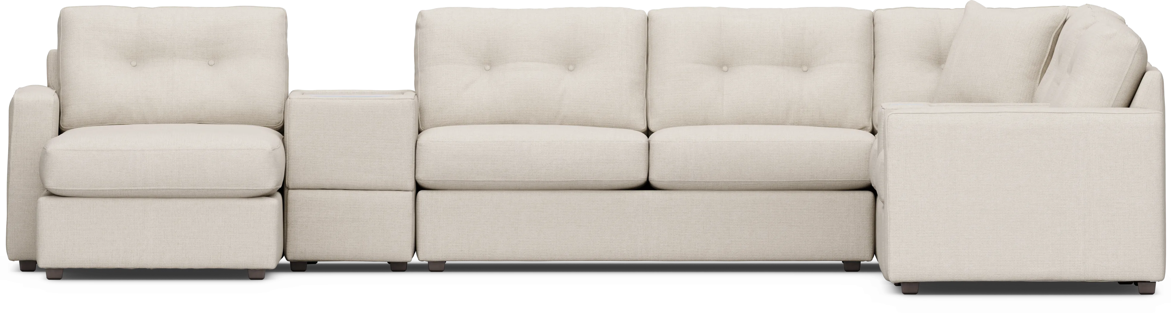 Off-white 7 Pc ModularOne Gel Foam Sleeper with Media Consoles - Thumbnail - Image 3