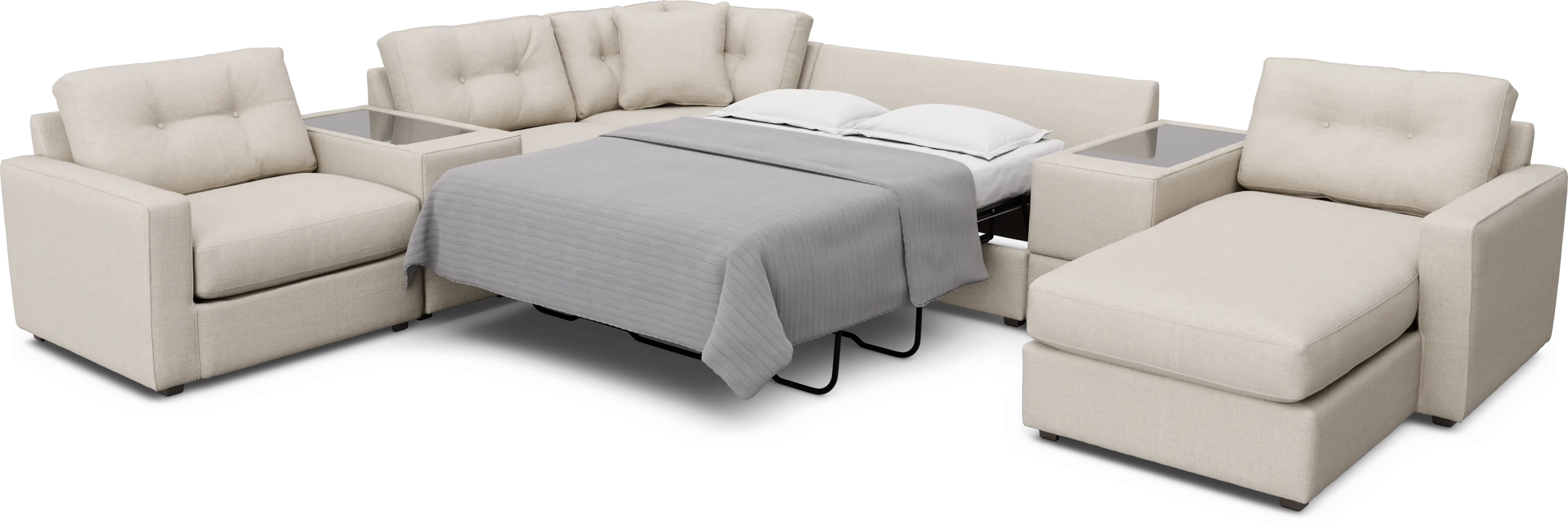 Off-white 7 Pc ModularOne Gel Foam Sleeper - Thumbnail - Image 2