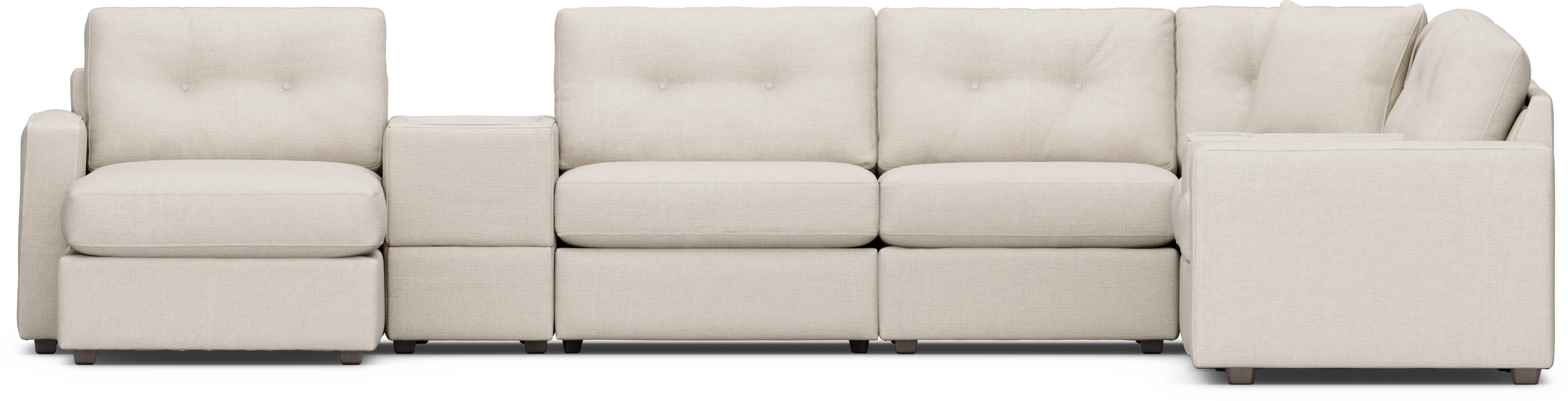 Off-White 8 Pc Power Reclining ModularOne with Media Consoles - Thumbnail - Image 4