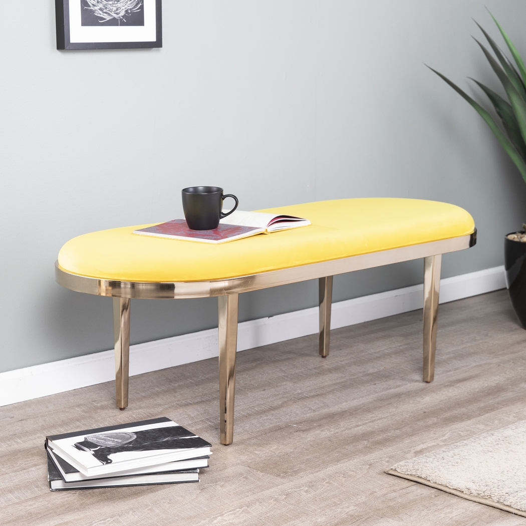 Oglesby Yellow Accent Bench - Thumbnail - Image 4