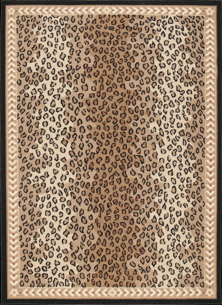 Oguvo Beige/Black 5'5 x 7'7 Rug - Thumbnail - Image 1
