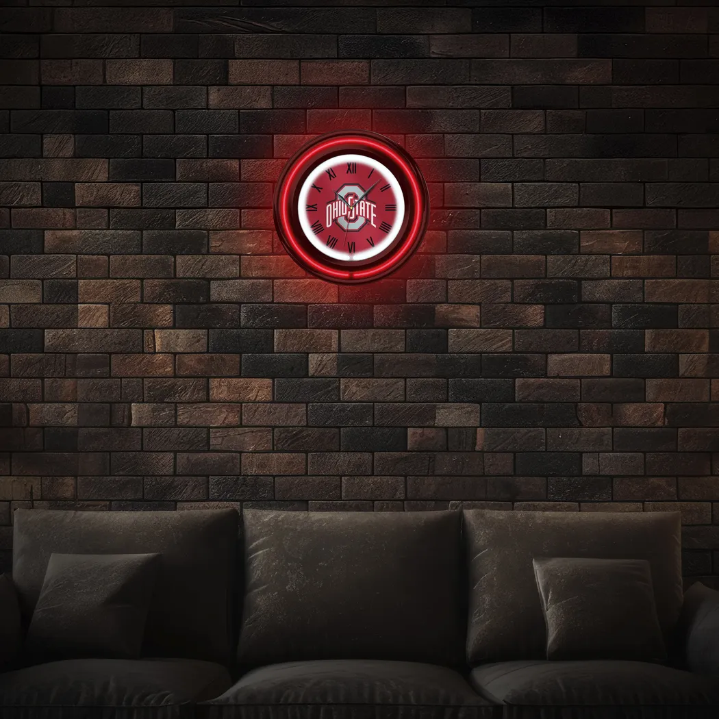 Ohio State Red Neon Wall Clock - Thumbnail - Image 2