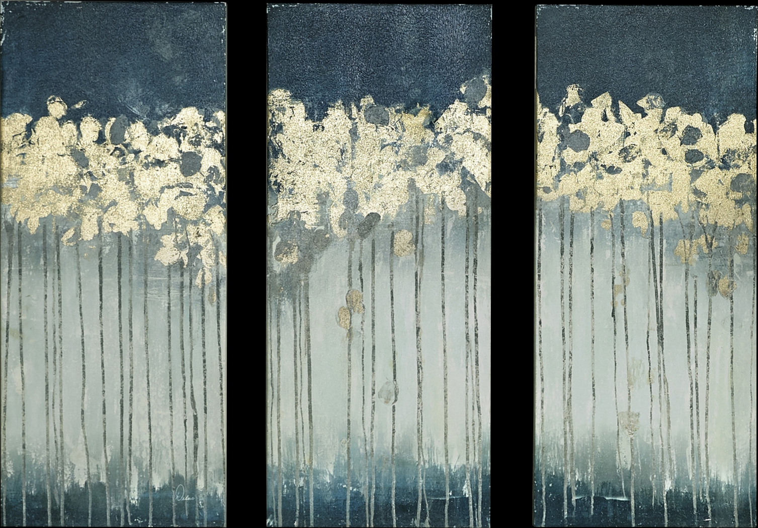 Ohlone Teal Artwork, Set of 3 - Thumbnail - Image 1