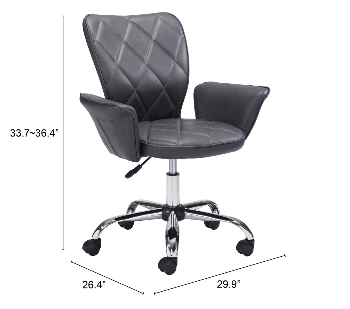 Okoshi Gray Office Chair - Thumbnail - Image 6