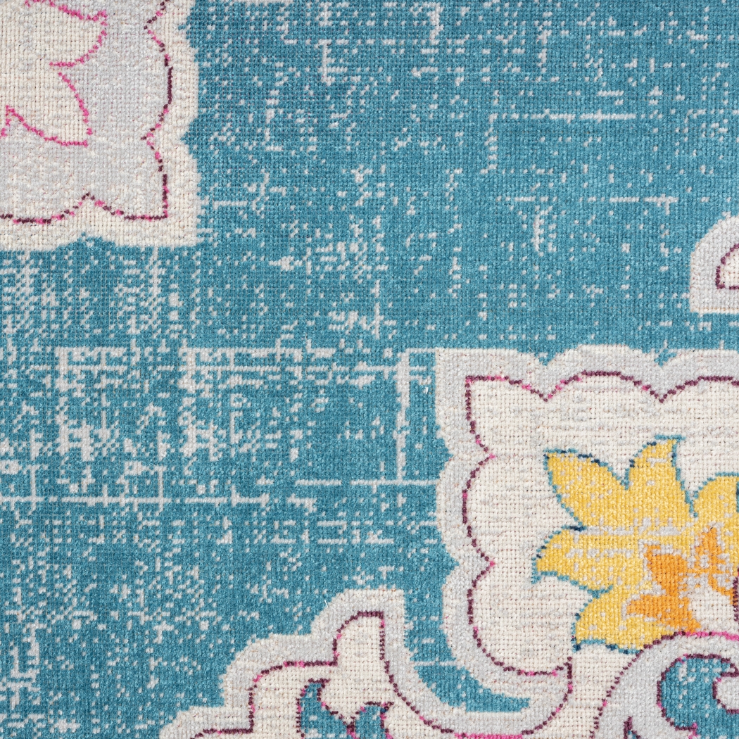 Okotois Blue/Multi 5'3 x 7'10 Indoor/Outdoor Rug - Thumbnail - Image 7