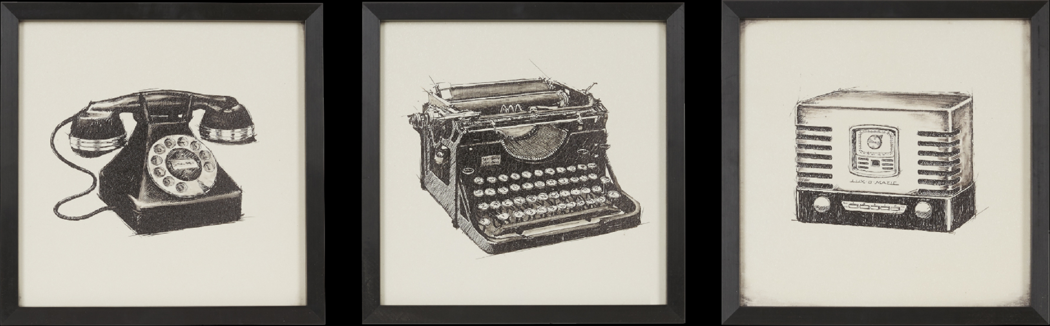 Old Methods Black Artwork, Set of 3 - Thumbnail - Image 1