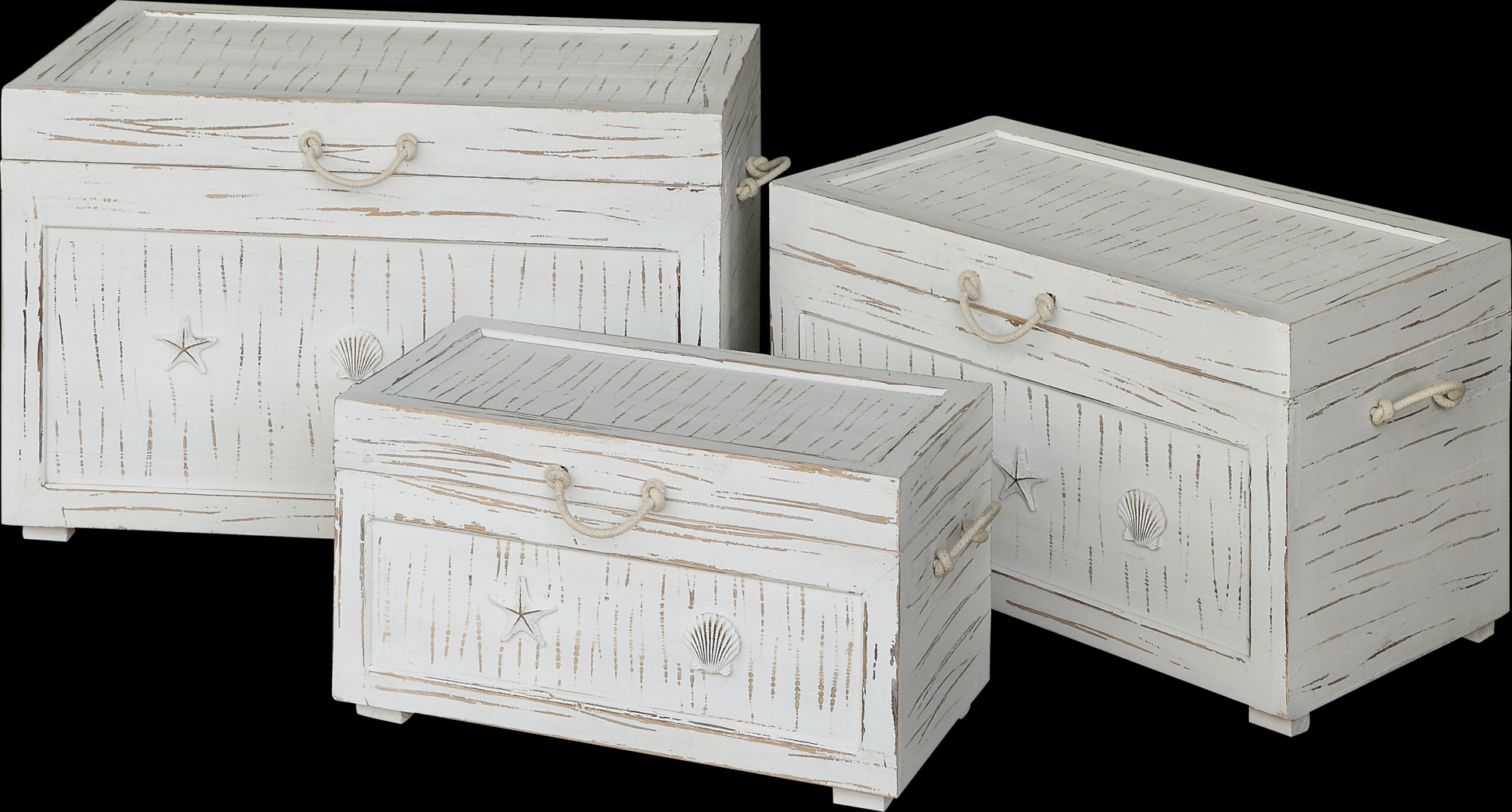 Old Port Isle White Trunk, Set of 3 - Thumbnail - Image 1