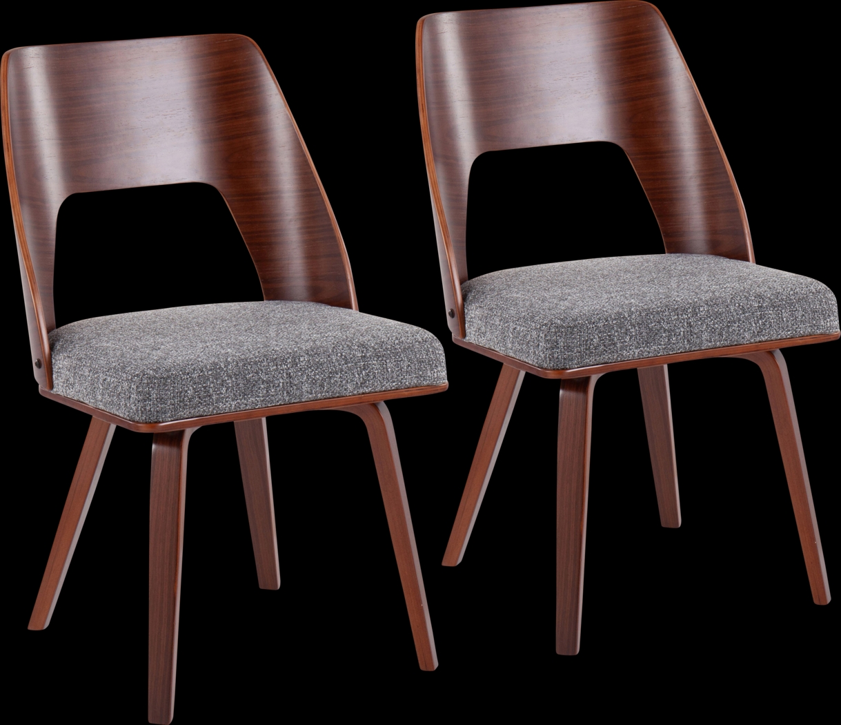 Oldfort Gray Fabric Dining Chair Set of 2 - Thumbnail - Image 1