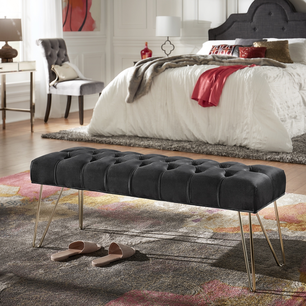 Oleandri Dark Gray Accent Bench - Thumbnail - Image 7