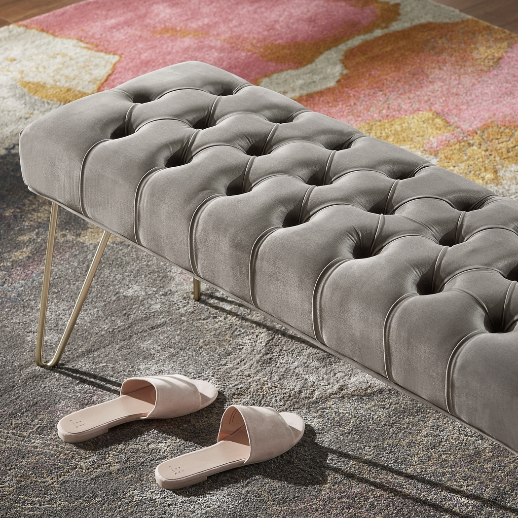 Oleandri Gray Accent Bench - Thumbnail - Image 6