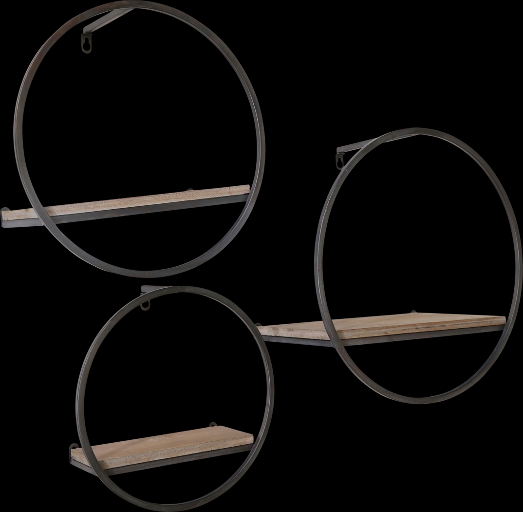 Olearry Brown Wall Shelf, Set of 3 - Thumbnail - Image 1