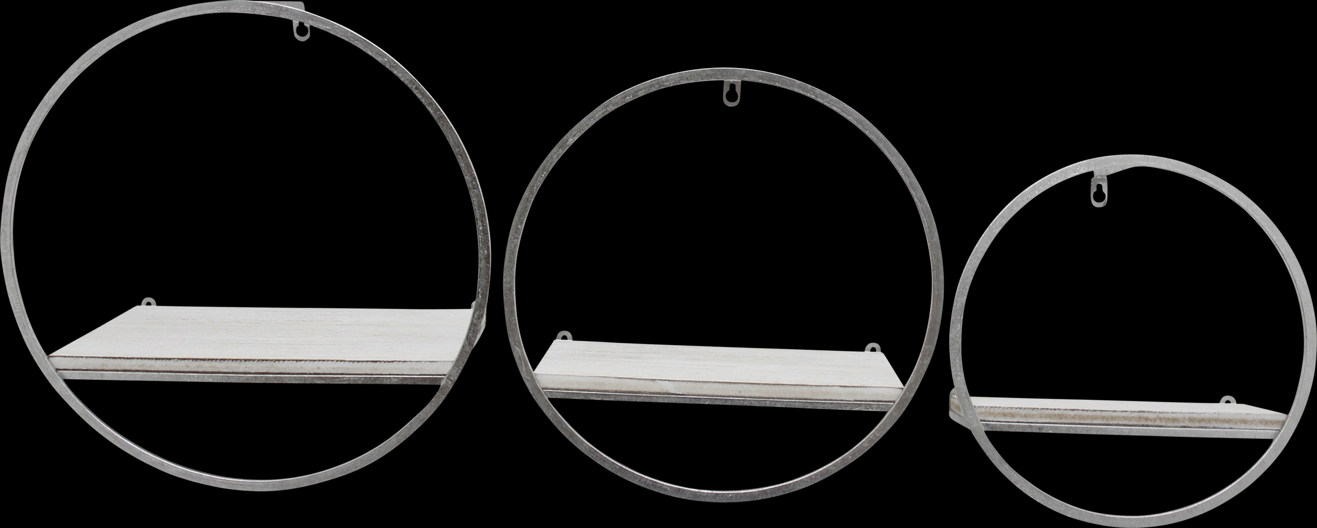 Olearry Silver Wall Shelf, Set of 3 - Thumbnail - Image 1