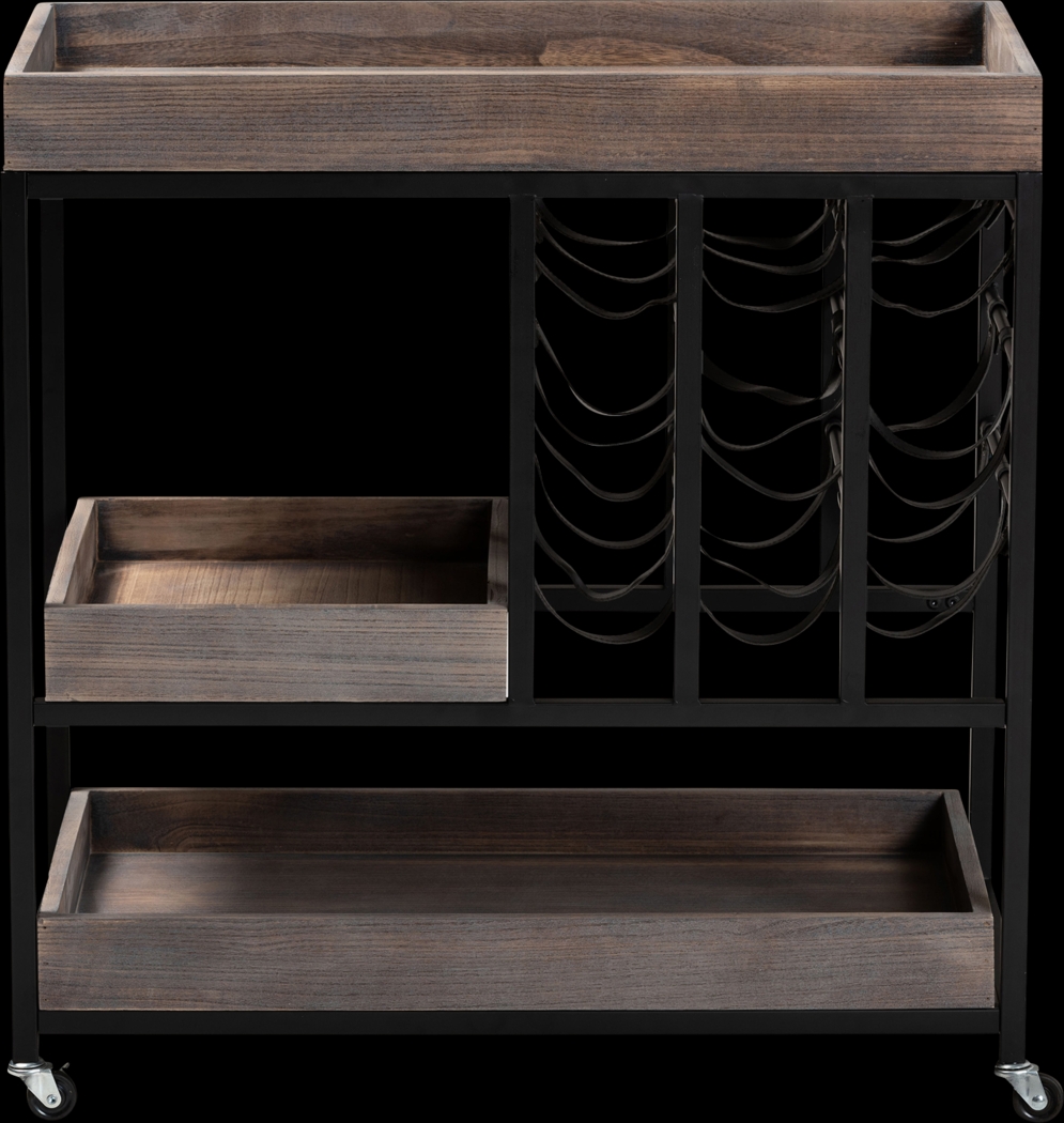 Olenda Black Wine Cart - Thumbnail - Image 2