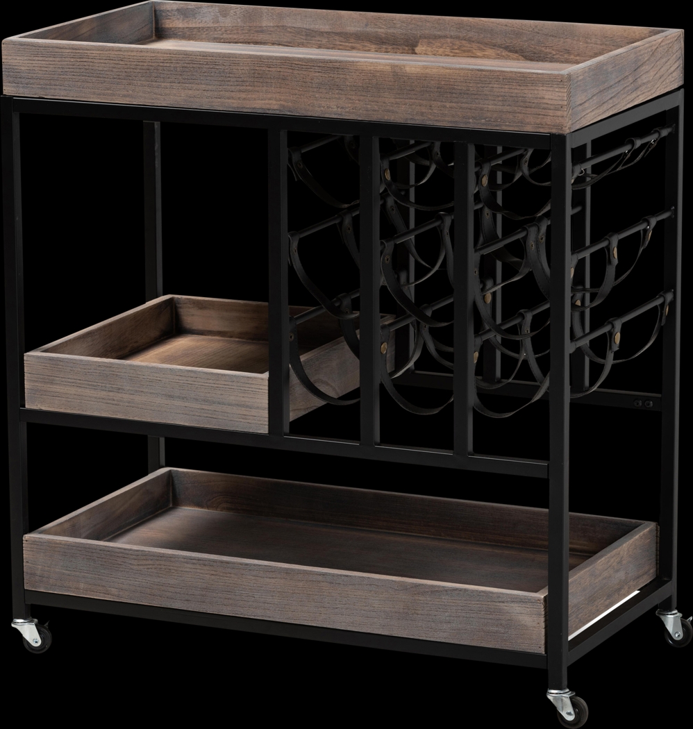 Olenda Black Wine Cart - Thumbnail - Image 1