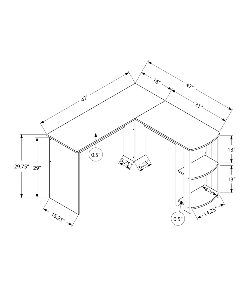 Olentangy Gray Desk - Thumbnail - Image 4