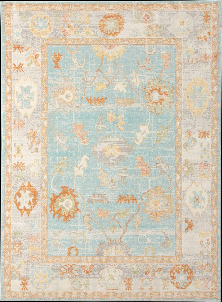 Olgia Blue 7'9 x 9'9 Rug - Thumbnail - Image 1