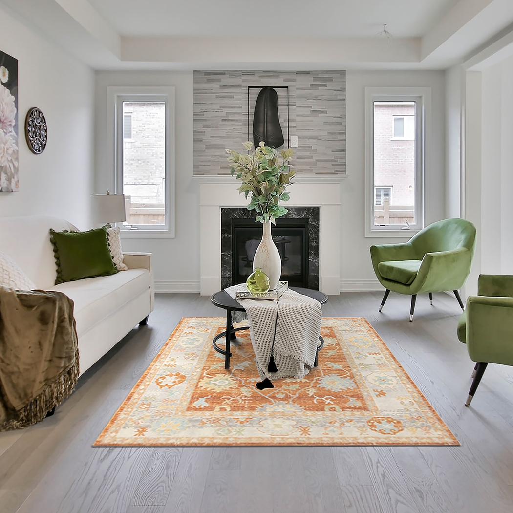 Olgia Orange 5'1 x 7'6 Rug - Thumbnail - Image 2