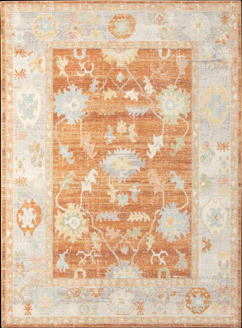 Olgia Orange 7'9 x 9'9 Rug - Thumbnail - Image 1