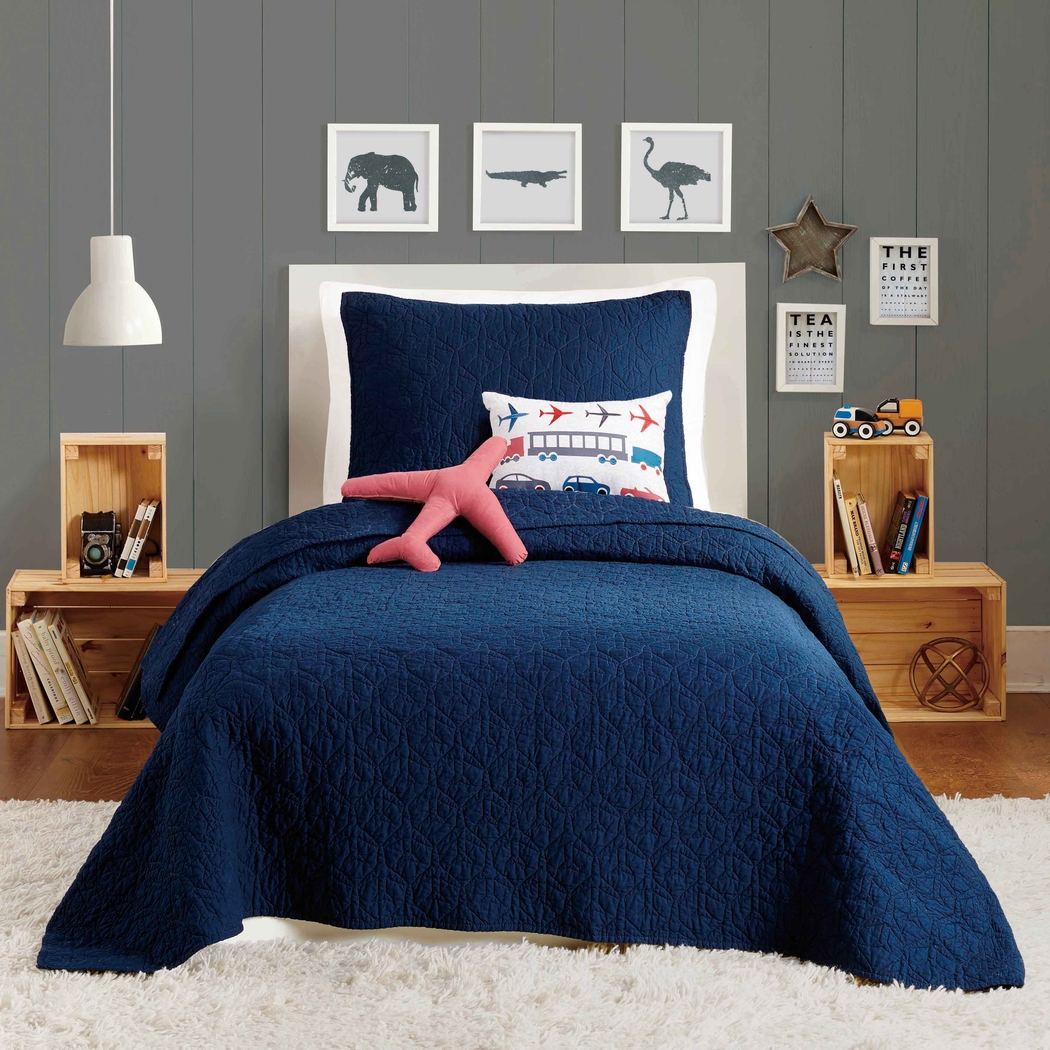 Oli Navy Twin Comforter Set - Thumbnail - Image 2