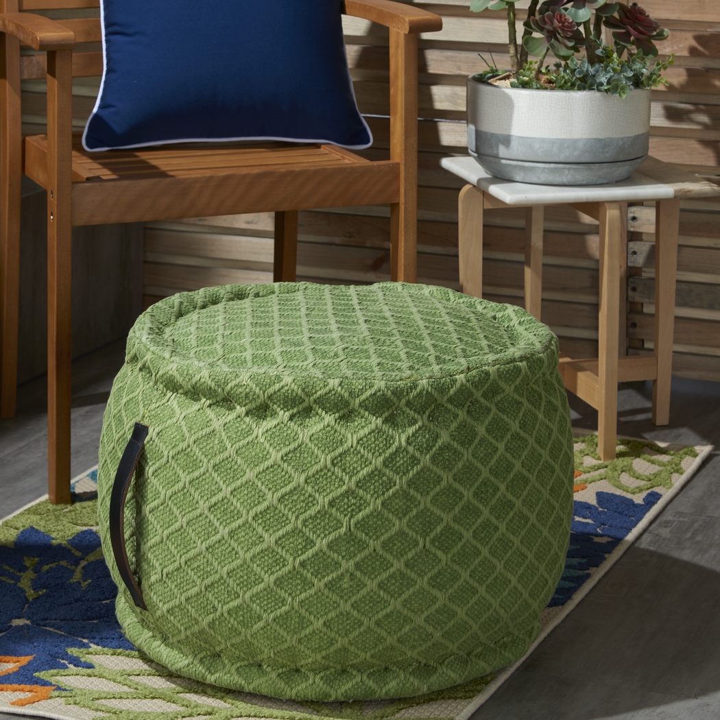 Olive Barrel Basil Pouf - Thumbnail - Image 2