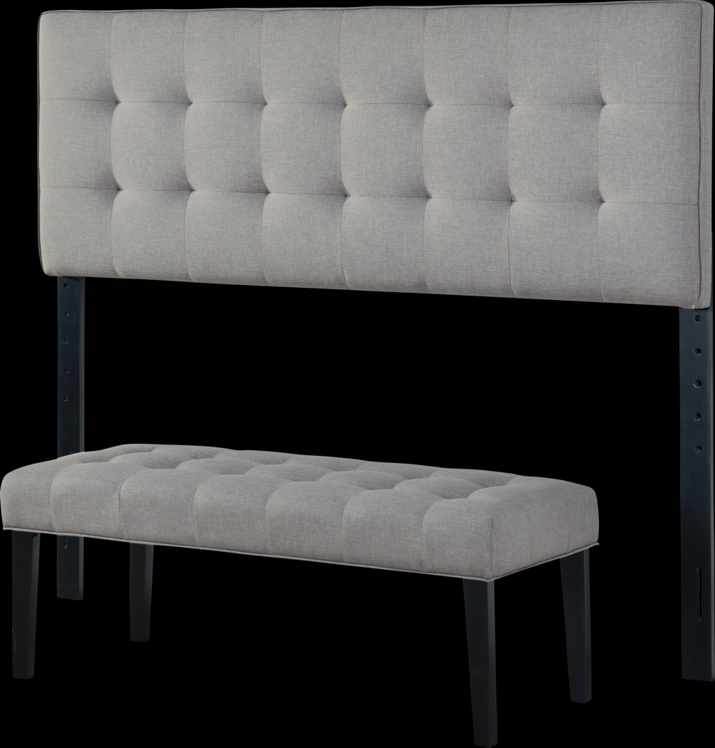 Olivenhain Gray Queen Headboard and Bench - Thumbnail - Image 3