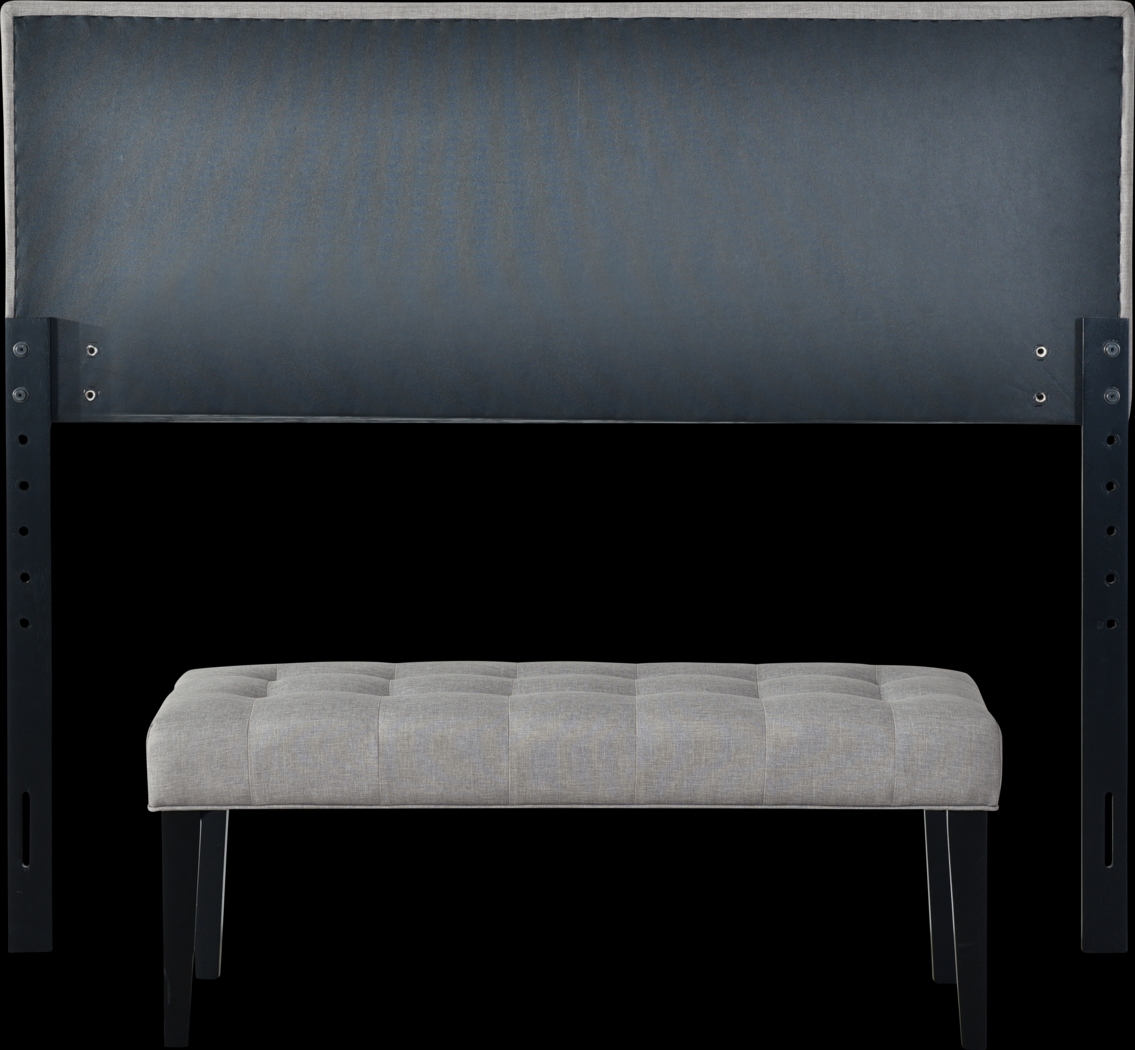 Olivenhain Gray Queen Headboard and Bench - Thumbnail - Image 4